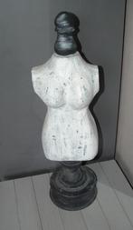 Buste tafelmodel papier-maché paspop op houten voet 61 cm, Antiek en Kunst, Ophalen of Verzenden