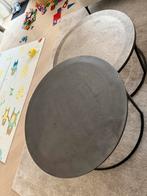Salontafel - Gebruikt, zie foto's, Huis en Inrichting, Gebruikt, Rond, Metaal, Minder dan 50 cm