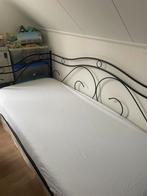 Eenpersoons bed 90 x 200 cm zwart met spijlen, Ophalen, 90 cm, Eenpersoons, Zwart
