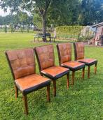 4 eetkamerstoelen schapenleer, Ophalen, Gebruikt, 75 tot 100 cm