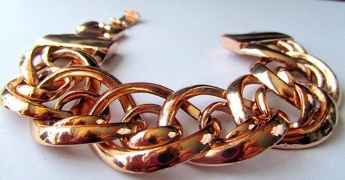 Mooie schakel Armband hoogglans gepolijst roze goud verguld, Sieraden, Tassen en Uiterlijk, Armbanden, Verzenden