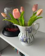 Brocante Vaasje met tulpen, Huis en Inrichting, Ophalen of Verzenden, Zo goed als nieuw, Rechthoekig, Riet