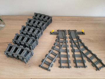 Lego rails: 25 bochten en 2 wissels beschikbaar voor biedingen