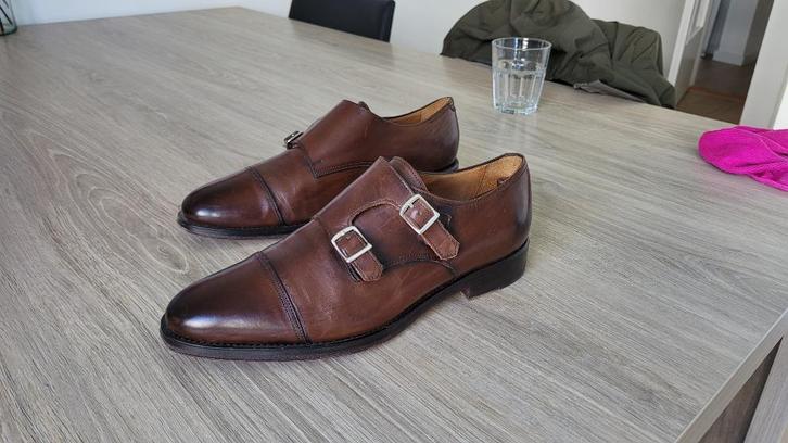 Suitsupply heren gespschoenen bruin maat 40,5/41, Kleding | Heren, Schoenen, Zo goed als nieuw, Gespschoenen, Bruin, Ophalen of Verzenden
