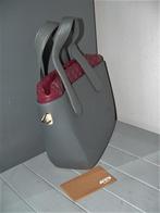 Justo Ju'sto tas damestas grijs met bordeaux rode voering, Ophalen of Verzenden, Zo goed als nieuw, Grijs, Handtas