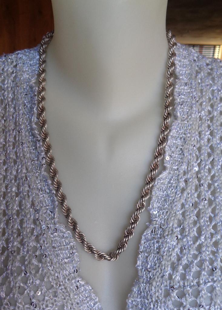 zilveren touw ketting 95 gram [274], Sieraden, Tassen en Uiterlijk, Kettingen, Verzenden, Zo goed als nieuw, Zilver, Zilver