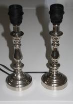 Set 2 lampenvoet lampvoet zilver 25cm tafellamp klassiek, Huis en Inrichting, Lampen | Tafellampen, Minder dan 50 cm, Ophalen of Verzenden