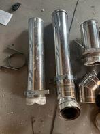 Dubbelwandige kachelpijp 150/200, Ophalen, Gebruikt, Rvs, Minder dan 2 meter