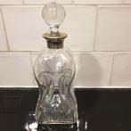 Prachtig geslepen karaf met zilveren hals, Antiek en Kunst, Antiek | Glas en Kristal, Ophalen of Verzenden