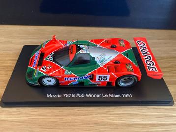 ✅ Mazda 787B 1:43 24h LeMans win 1991 Gachot Weidler Herbert beschikbaar voor biedingen