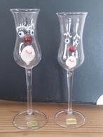 2 Grappige glaasjes met gezichtjes, Wilfried Markus, Ophalen of Verzenden, Zo goed als nieuw, Borrel- of Shotglas
