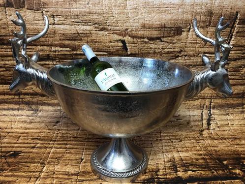 Champagne/wijn cooler met hertenkop., Antiek en Kunst, Curiosa en Brocante, Ophalen of Verzenden