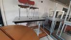 Vintage eettafel met 6 stoelen, Ophalen, Gebruikt, 50 tot 100 cm, Vijf personen of meer