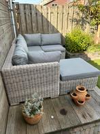 Lounge tuinset Intratuin + kussens & hocker/poef, Tuin en Terras, Ophalen, 4 zitplaatsen, Kunststof, Gebruikt