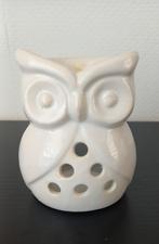 2x wax / waxinebrander Uil, Overige materialen, Wit, Ophalen of Verzenden, Zo goed als nieuw