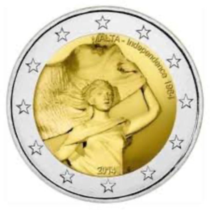 2 euro Malta “Onafhankelijkheid’’ UNC 2014, Postzegels en Munten, Munten | Europa | Euromunten, Losse munt, 2 euro, Malta, Verzenden