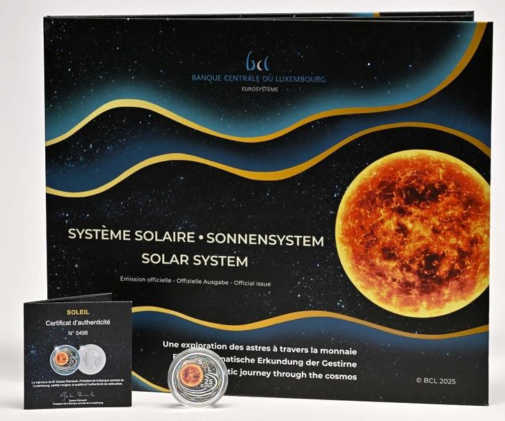 Luxemburg 2025 - 25 euro Zonnestelsel - Zilver, Postzegels en Munten, Munten | Europa | Euromunten, Setje, Overige waardes, Luxemburg