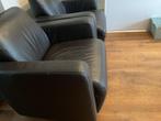 Donkerbruin leren fauteuil 2 x, Huis en Inrichting, Ophalen, Gebruikt, Eenpersoons, Minder dan 150 cm