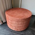 Grote poef/ hocker rond terra/ terracotta kleur 80 cm, Huis en Inrichting, Ophalen, Rond, 75 tot 100 cm, Zo goed als nieuw