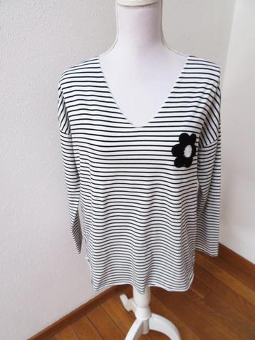 S33 MADE IN ITALY shirt driekwart mouw zwart wit 38/40		 beschikbaar voor biedingen