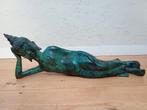 Bronzen liggende Boeddha – 55 cm, Ophalen of Verzenden, Zo goed als nieuw