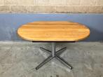 Sale: Ovaal eettafel bureau industrieel vintage eiken chroom, Ophalen, Gebruikt, 50 tot 100 cm, Vintage industrieel retro eik Knoll Eames Spectrum Castelli