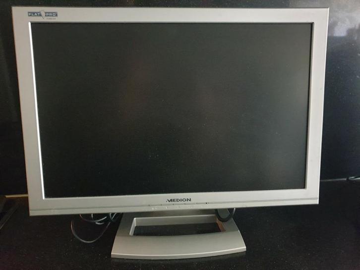 Medion 19inch monitor zilvergrijs weg=weg, Computers en Software, Monitoren, Gebruikt, 60 Hz of minder, Overige typen, Overige resoluties