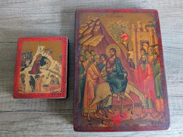 2 Byzantijnse iconen 20e eeuw beschikbaar voor biedingen