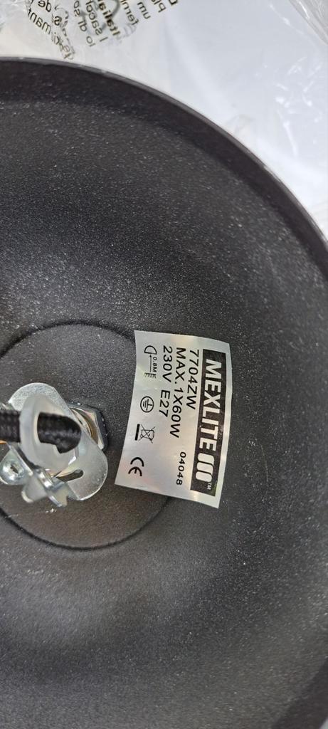 Mexlite Hanglamp Eden 7704zw Zwart, Huis en Inrichting, Lampen | Hanglampen, Zo goed als nieuw, 75 cm of meer, Metaal, Ophalen