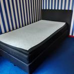 Boxspring twijfelaar 120x220 - donkergrijs - met beddengoed, Huis en Inrichting, Ophalen, Gebruikt, Twijfelaar, 120 cm