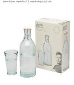 Jamie Oliver waterfles 1L en drinkglas 0,35 ml Nieuw!, Ophalen of Verzenden, Nieuw, Waterglas