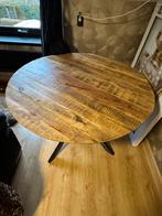 Mango houten eettafel 120 cm rond, Gebruikt, 100 tot 150 cm, Rond, Ophalen of Verzenden