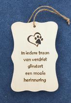 (huisdier) overig aandenken Pyrografie Creamar afscheid, Ophalen of Verzenden, Nieuw