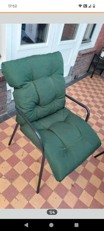 Tuinstoelen kussens donkergroen 6 stuks beschikbaar voor biedingen
