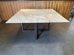 Marmer wit 150*150*2 cm stalen onderstel Massimo € 850,00, Huis en Inrichting, Tafels | Eettafels, Nieuw, Ophalen of Verzenden