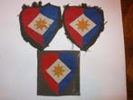Drie mouwemblemen Eerste legerkorps, samen voor 1 euro, Ophalen of Verzenden, Landmacht, Nederland, Embleem of Badge