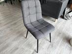 4 Grijze Eetkamerstoelen - Leen Bakker, Huis en Inrichting, Ophalen, Nieuw, Vier, Metaal