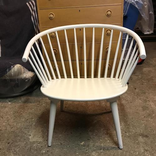 Spijlenstoel stoel fauteuil Eker Gillis Lundgren wit vintage, Huis en Inrichting, Fauteuils, Ophalen