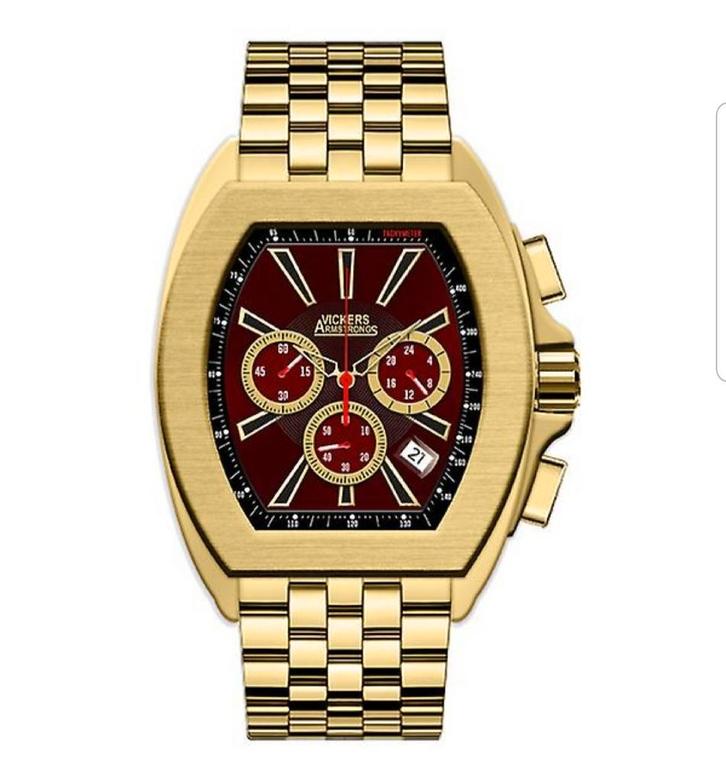 Luxe heren horloge van Vickers Armstrong t.w.v €674, Sieraden, Tassen en Uiterlijk, Horloges | Heren, Nieuw, Polshorloge, Overige merken