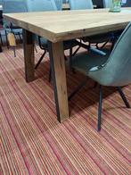 Nieuwe tafel 240 x 100 cm. Massief Kikar +zwart metaal, Toky, Ophalen, Metaal, 50 tot 100 cm, Vijf personen of meer