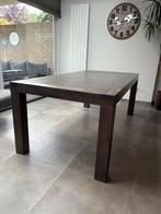 Eettafel donker bruin VanDijk, Huis en Inrichting, Ophalen, Gebruikt, 200 cm of meer, 50 tot 100 cm