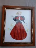 Retro, vintage  modeprent met stof, Antiek en Kunst, Ophalen of Verzenden