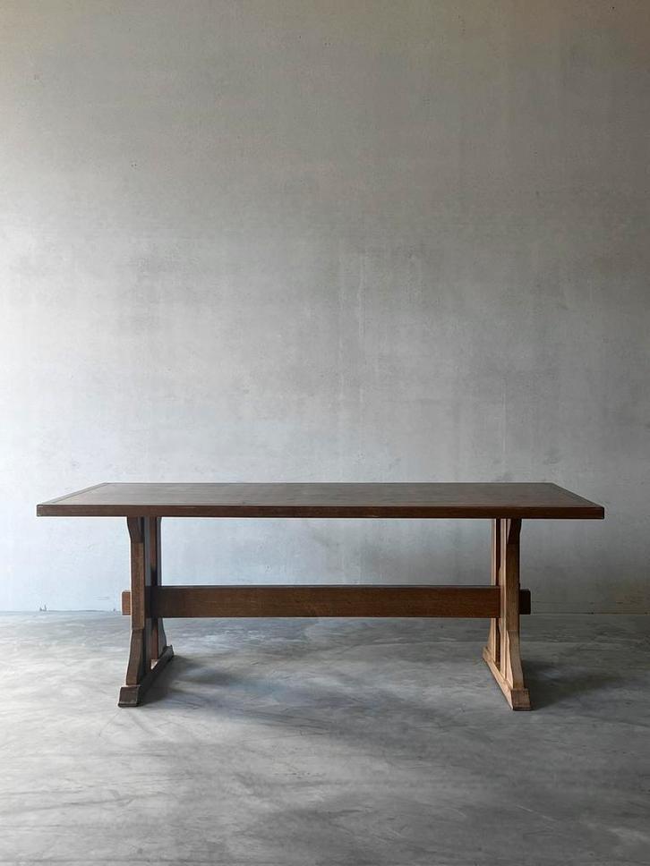 Unieke vintage houten kloostertafel, eettafel, Antiek en Kunst, Antiek | Meubels | Tafels, Ophalen