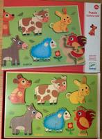 Djeco Coucou-Cow Relief Puzzel - Leerzaam!, Ophalen of Verzenden, Zo goed als nieuw, Van hout, Minder dan 10 stukjes