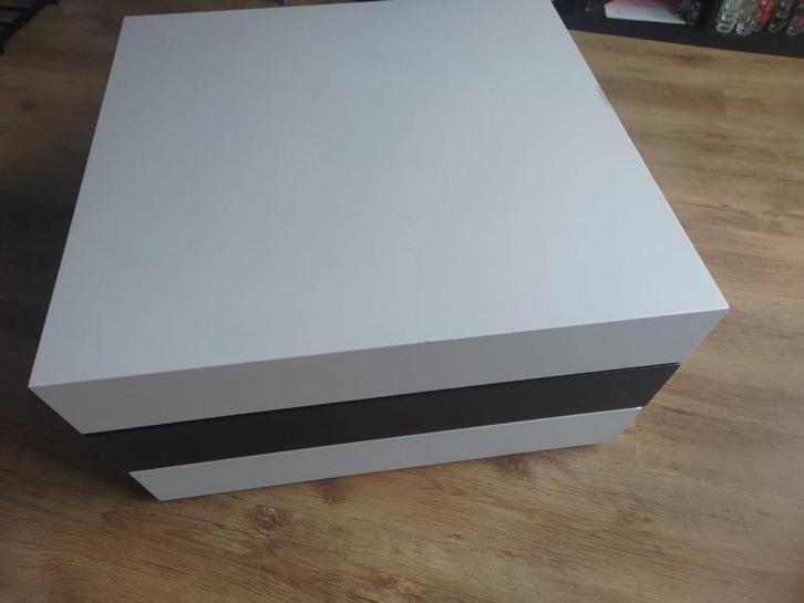 Leolux design salontafel model Blocco Swivel wit/zwart, Huis en Inrichting, Tafels | Salontafels, Gebruikt, Minder dan 50 cm, 50 tot 100 cm