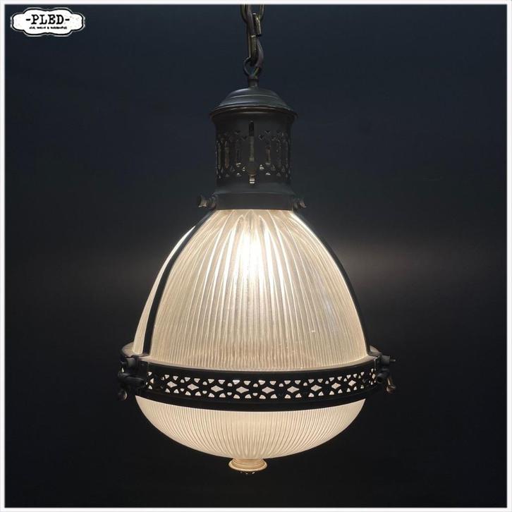 Prachtige Holophane hanglamp – Frankrijk, circa 1920, Antiek en Kunst, Antiek | Lampen, Ophalen