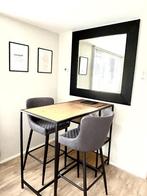 Grote spiegel vierkant Zwart Leer 90x90, Huis en Inrichting, Woonaccessoires | Spiegels, Ophalen, Vierkant, Zo goed als nieuw