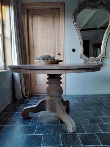 Teakhouten ronde eettafel/kloostertafel 130 beschikbaar voor biedingen