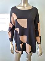 Trui Gerry Weber zwart-zand retro print maat 44/46, Verzenden, Zwart, Trui of Vest, Zo goed als nieuw
