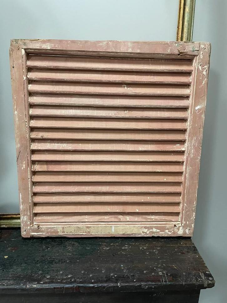 Oud houten louvre luik- raamluik, Huis en Inrichting, Woonaccessoires | Wanddecoraties, Zo goed als nieuw, Ophalen